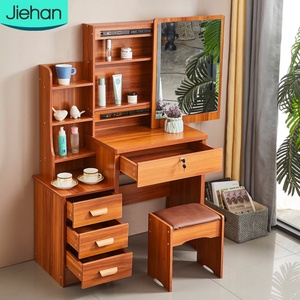 Produit phare à prix compétitif : <span class=keywords><strong>Coiffeuse</strong></span> d'angle compacte au design féminin, style nordique, avec miroir LED - Product Image 1