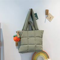 Nouveau sac à main d'hiver matelassé pour femmes avec bretelles en nylon, sac fourre-tout matelassé