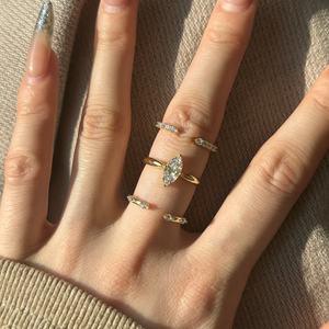 Dylam boda 925 plata esterlina mujeres promesa 5A Zirconia gota de agua anillo de elegancia romántica - Product Image 5