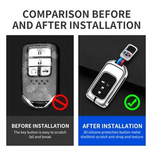 Para <span class=keywords><strong>Honda</strong></span> Accord <span class=keywords><strong>2022</strong></span> 4 Btns Aleación de Zinc silicona coche llavero funda de nuevos materiales buen <span class=keywords><strong>precio</strong></span> funda de piel para llave de coche - Product Image 4