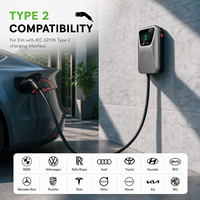Station de recharge intelligente pour véhicules électriques GANCRON Type 2 AC 22kW 32A 400V triphasée murale avec application Tuya WiFi et RFID pour usage domestique