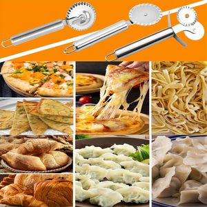 Cutter à pâtisserie 3-en-1 en acier inoxydable, coupe-raviolis et coupe-pizza, avec poignée ergonomique, facile à utiliser et à nettoyer, pour pâtes cannelées et pâte à tarte - Product Image 6