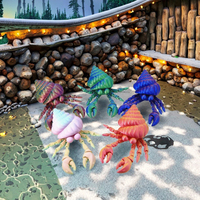 Juguete de Plástico Impreso en 3D Personalizado OEM, Cangrejo Ermitaño para Acuario, Articulaciones Móviles, Personajes de Frozen, Regalo, 14CM, Escala 1/12