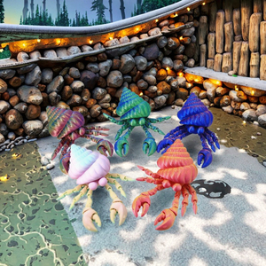 Jouet de décoration d'aquarium en plastique imprimé en 3D personnalisé OEM, crabe ermite, articulations mobiles, personnages Frozen, cadeau, 14 cm, échelle 1/12 - Product Image 1