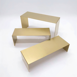 <span class=keywords><strong>Magasin</strong></span> décontracté deux pièces en acier inoxydable sac à chaussures présentoir ensemble trois îlots étagère de comptoir coulant pour <span class=keywords><strong>magasin</strong></span> de vêtements - Product Image 6