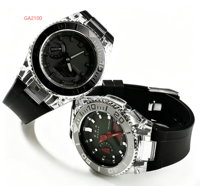 Kit de modification pour GA2100 : Anneau métallique, boîtier transparent et bracelet en silicone de remplacement pour Casi Mod Kit Ga 2100