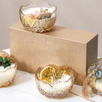 Individuelles Luxus Romantisches Duftkerzen-Geschenkset im Glas mit Getrockneten Blumen und Sojawachs – Unternehmens- und Familiengeschenk
