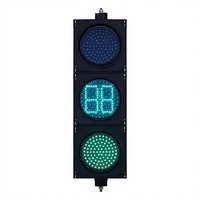 Feu de signalisation LED pour voie cyclable de 200 mm avec minuteur de compte à rebours, 3 aspects (rouge, jaune, vert), étanche IP65