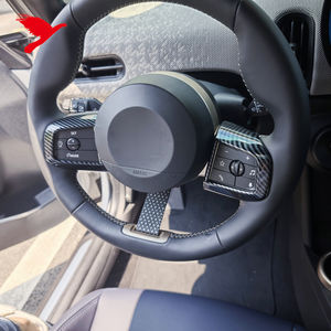 Pour BMW <span class=keywords><strong>Mini</strong></span> <span class=keywords><strong>Cooper</strong></span> F65 <span class=keywords><strong>5</strong></span> <span class=keywords><strong>portes</strong></span> F66 3 <span class=keywords><strong>portes</strong></span> F67 3 <span class=keywords><strong>portes</strong></span> 2025 volant autocollant décoratif couverture garniture ABS carbone noir 2 pièces - Product Image 3