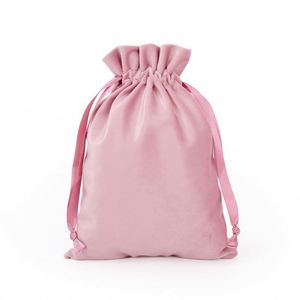 Pochette à cordon personnalisée en velours pour bijoux, sac à cordon avec logo, pochette à maquillage plate à cordon, idéale pour les cadeaux - Product Image 4