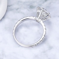 Bague de fiançailles en or blanc massif 18 carats de haute qualité avec diamant de laboratoire, bijoux fins personnalisés