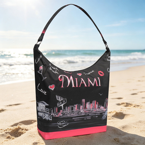 Borsa Tote Personalizzata con Logo e Nome della Città, Antisabbia, per Souvenir Turistici, Grande Capacità, Borsa da Spiaggia per Vacanze - Product Image 5