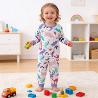 Piyama Anak Perempuan Musim Semi Musim Panas Bahan Serat Bambu Lengan Panjang Set Kain Bernapas Gaya Eropa-Amerika Lembut Berkualitas Tinggi Custom