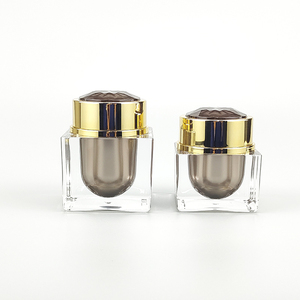Thick Wall Acrylic Skincare Square Plastic Cosmetics Packaging Lotion 30g 50g Cream Bottle Containers Jars