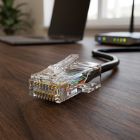 Connecteur réseau Ethernet RJ45 Cat6 8P8C 12V PC à contacts dorés IP65 pour câble de raccordement LAN UTP