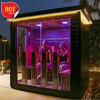 Maison mobile de conteneur de sauna en bois solide de sauna au bois extérieur