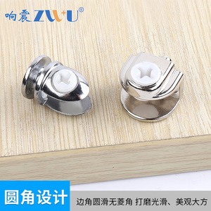 Zu+U Zinc Alloy Glass Clip Square And Semi Circular With Expansion Support For Shelf Tray - Product Image 3