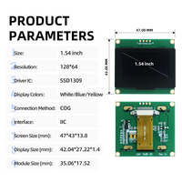 Módulo de Pantalla OLED GoldenMorning de 1.54 Pulgadas, Modelo GME12864-96-IIC-Blanco, Resolución 128*64, Interfaz I2C, Conector 4P