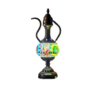 סיטונאי דקורטיבי תורכי אורות שולחן מרוקאיות מסורתיות טורקית פסיפס זכוכית שולחן מנורות - Product Image 2