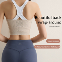 Soutien-gorge de sport antichoc à maintien élevé pour poitrines généreuses, 100 % nylon, bretelles croisées, idéal pour le fitness et la corde à sauter - Soutien anti-affaissement de la poitrine