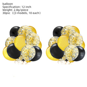 Artículos para Fiesta de Jubilación, Vajilla Negra y Dorada, Platos de Papel, Pancarta, Guirnalda, Mantel, Globos - Product Image 4