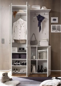 Muebles de entrada modernos, juego de armario de pasillo blanco de alto brillo con armario de zapatos con espejo y panel de <span class=keywords><strong>perchero</strong></span> - Product Image 5