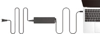 Chargeur universel USB-C haute performance 100W pour ordinateur portable, prise EU, cordon d'alimentation CA