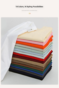T-shirt décontracté pour homme, 100 % coton, coupe ample, manches courtes, respirant, couleur unie, 250 g, idéal pour l'été - Product Image 5