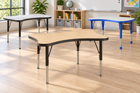 Bureau d'étudiant moderne réglable, écologique et durable, avec cadre en métal et bois coloré, mobilier scolaire, table de lecture pour salon et bureau