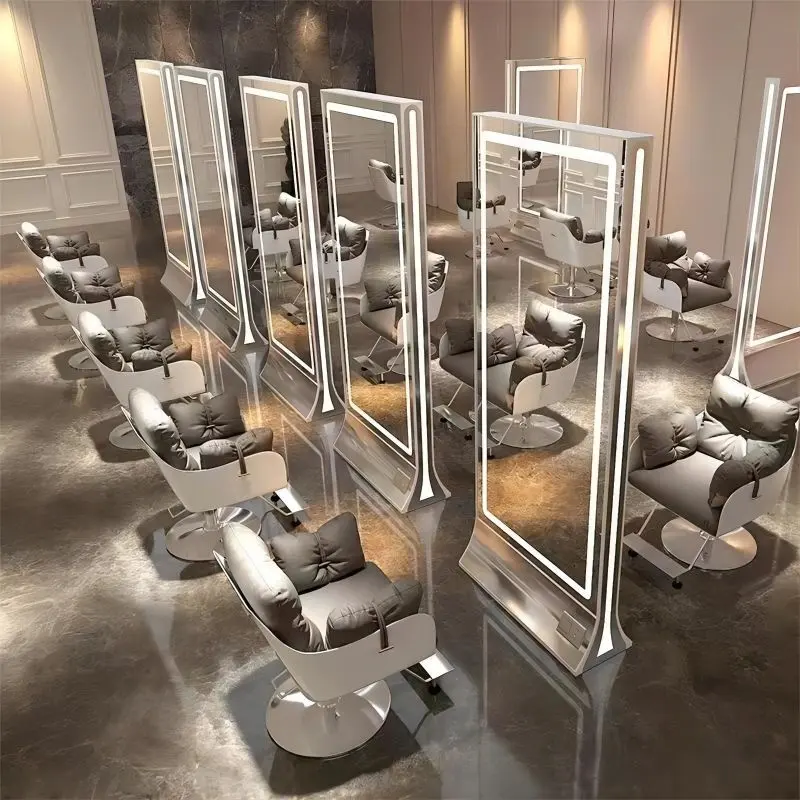 Ensemble de miroirs et de chaises pour Salon de coiffure, maquillage de luxe