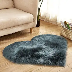 时尚风格仿毛皮羊皮地毯蓬松的假毛皮地毯易于清洁客厅仿毛皮地毯
