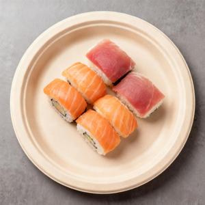 Plato de <span class=keywords><strong>Sushi</strong></span> Ecológico Biodegradable, Material de Bagazo de Caña de Azúcar, Resistente al Aceite, Plato Desechable - Product Image 1