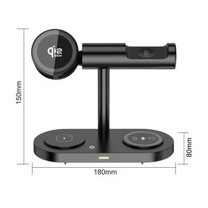 Chargeur <span class=keywords><strong>sans</strong></span> <span class=keywords><strong>fil</strong></span> magnétique Qi22 25W avec refroidissement par ventilateur actif, station de <span class=keywords><strong>charge</strong></span> <span class=keywords><strong>5</strong></span>-en-1 pour iPhone 17/16 (iOS 26) / <span class=keywords><strong>Pixel</strong></span> 10 - Product Image 3