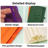 Carnet A5 en similicuir à couverture rigide, reliure sans fil, impression de logo, bande élastique, pour usage professionnel, cadeau, bloc-notes/agenda - Vente en gros