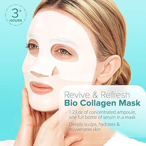 Máscara Facial Hidratante Bio Colágeno com 7 Peptídeos Ácido Hialurônico Niacinamida Centella Água de Rosa B5 Máscaras Firmadoras de Pele - Product Image 3