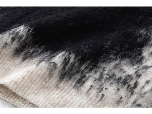Suéter Personalizado con Degradado Ombre, Estilo Mohair, Cuello Redondo, Unisex, Oversize, Tejido Suave y Esponjoso, Estilo Urbano - Product Image 5