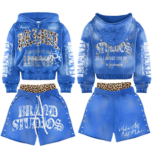 Lightweight Casual Outfit with Premium Stitching and Custom Design & Logo Best Quality Men Hoodie & Shorts Matching <b>Set</b> - Product Image 6