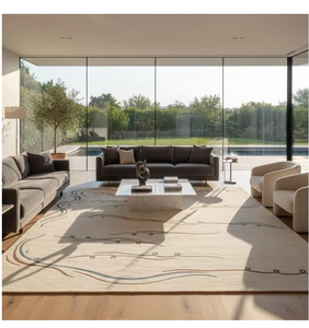 Premium Handcrafted Wool Area <b>Rug</b> with Contemporary Modern Abstract Design for Living Room Bedroom Dining <b>Space</b> and Stylish - Product Image 3