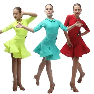 Bambini ragazza latino sala da ballo concorso vestito sala da ballo Spot in vendita vestito da ballo latino ragazze Stage Dance Wear