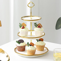 Assiette à gâteau en céramique haut de gamme de style européen, vaisselle jetable de luxe léger pour fête, plat à perles de Phnom Penh, goûter de l'après-midi