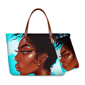 Topverkoper, goedkope prijs, op maat gemaakt ontwerp, 2-delige set Afrikaanse print dames schoudertas handtas, chique strandtassen voor dames, luxe - Product Image 6
