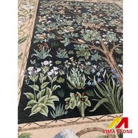 Marbre pierre mosaïque médaillon motif arbre conception marbre incrustation mosaïque marbre mosaïque tapis médaillon Villa sol carrelage