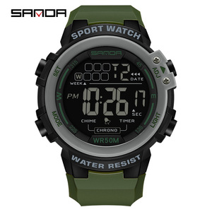 SANDA 2140 nouveau modèle prix usine en gros célèbre marque trois mains mouvement électronique sport hommes <span class=keywords><strong>chronographe</strong></span> montre - Product Image 1