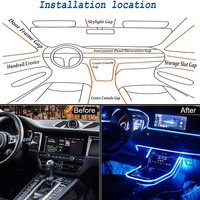 Kit de bande de lumière ambiante RVB pour l'intérieur de la voiture, 18 pièces