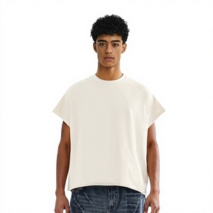 T-shirt blanc surdimensionné pour homme 100 % coton, manches courtes, col rond, décontracté, avec logo uni sur le devant, en jersey respirant, design vierge - Product Image 1
