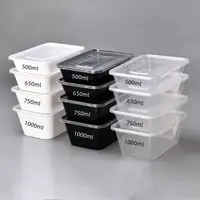 Одноразовая прозрачная пластиковая коробка для пищи с крышкой