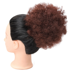 BELEZA 1B/T27 <span class=keywords><strong>Chignon</strong></span> court naturel bouclé afro avec cordon de serrage, extensions de cheveux naturels effet chenille - Product Image 3