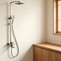 Mitigeur de douche carré à effet pluie, robinet de bain mural, robinetterie de salle de bain, ensemble de douches en acier inoxydable 304 pour hôtel
