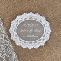Carte de Menu et Marque-Place Personnalisés en Dentelle, Transfert Thermique, Tulle, Nom et Date, pour Mariage, Banquet, Décoration Élégante et Romantique, Vente en Gros