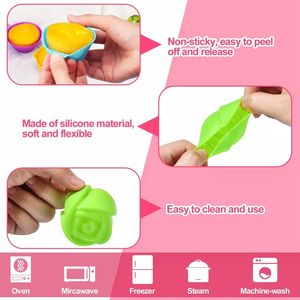 Moules en silicone réutilisables multicolores en forme de fleur pour cupcakes et muffins Outils de pâtisserie pour la pâtisserie et la décoration - Product Image 2